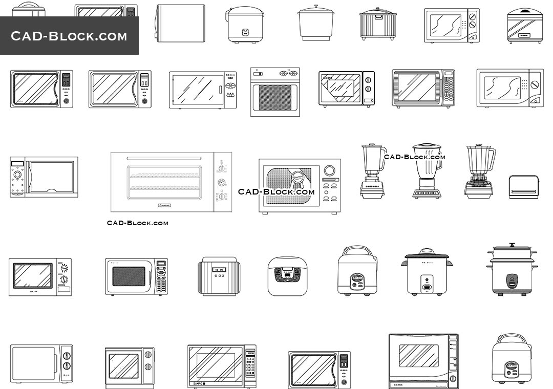 Kitchen Appliance CAD Blocks Free Download 