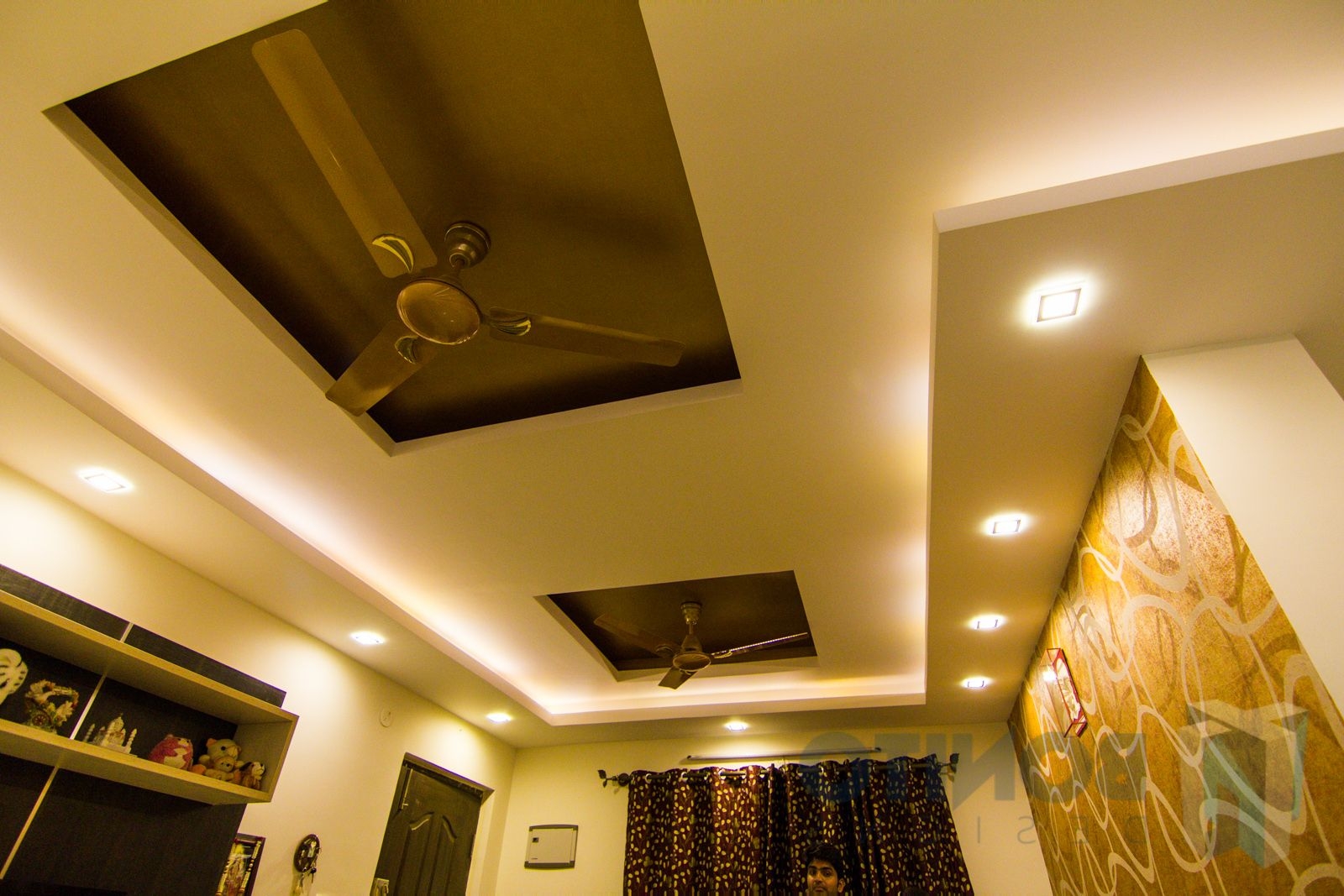 8 Images False Ceiling Design With 2 Fans And View Alqu Blog