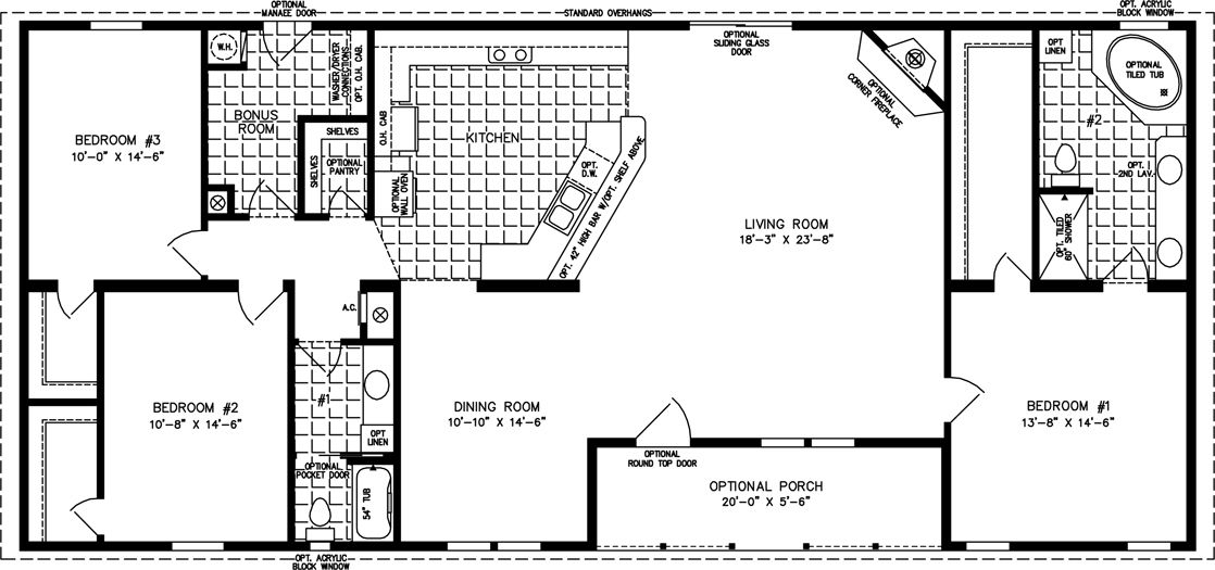 2000 Sq FT Ranch Open Floor Plan