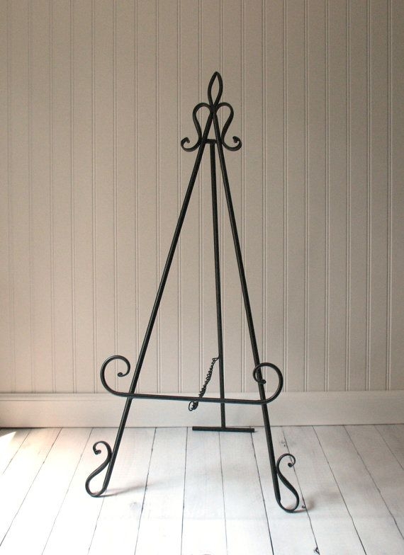 7 Pics Decorative Floor Easel Stands And View Alqu Blog   42 EASEL FLOOR Or Large TABLETOP Black Metal Home Wedding   