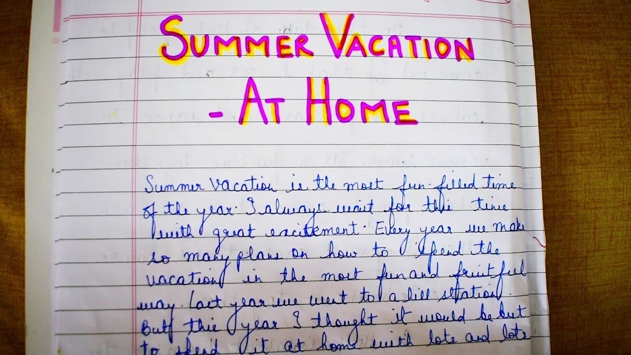 Essay on summer holidays