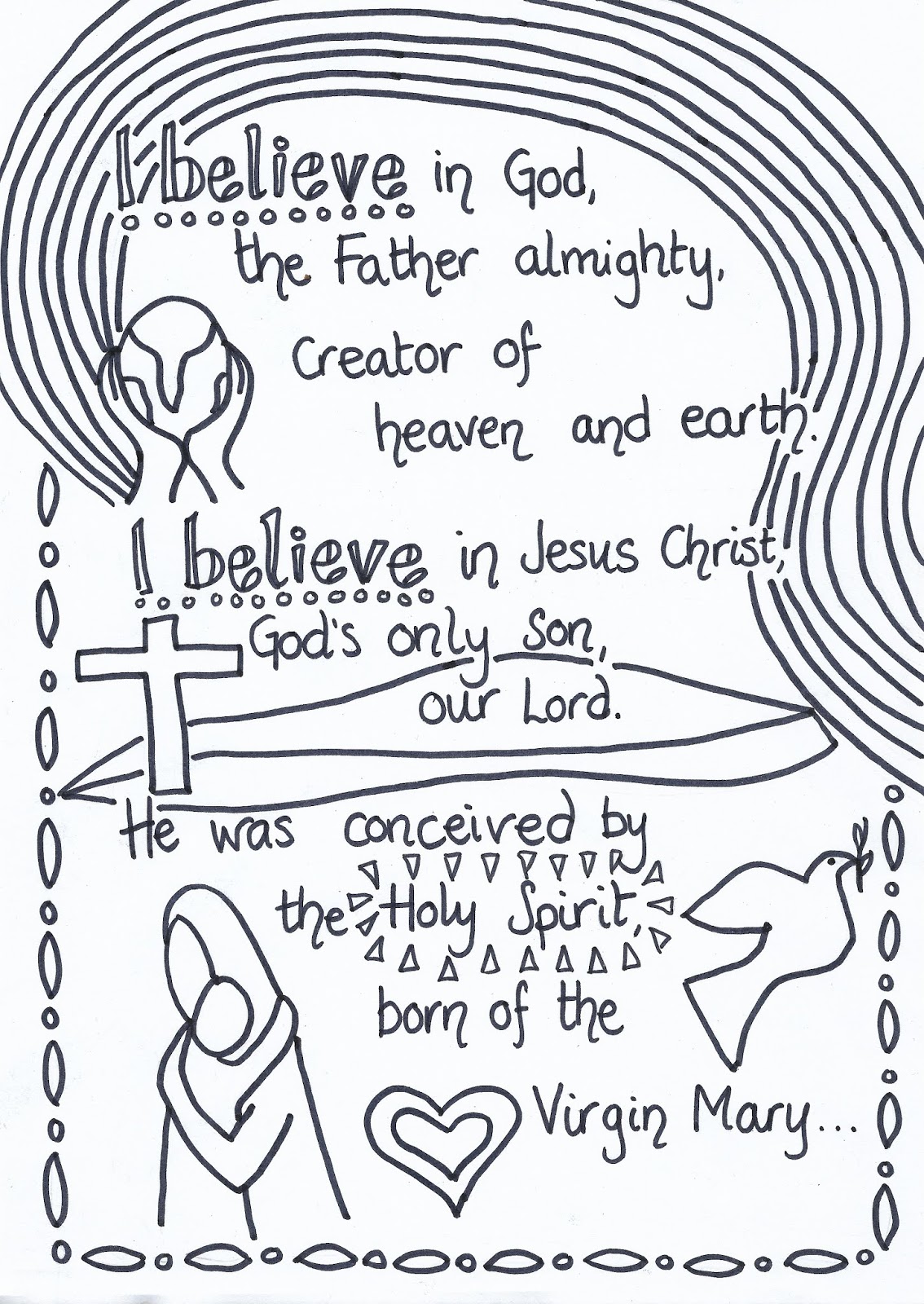 Apostles Creed Coloring Page Coloring Pages