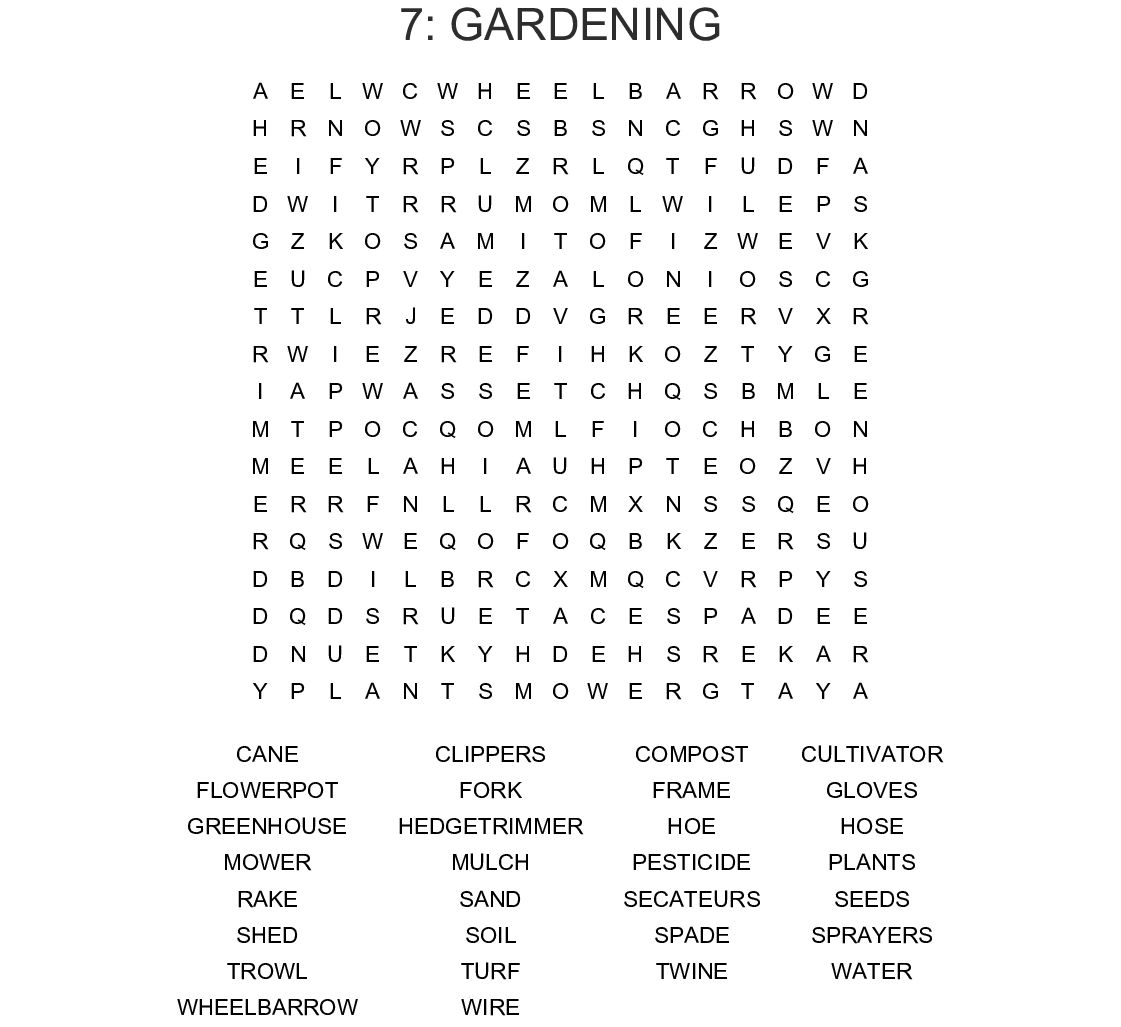 7 Photos Gardening Word Search Printable And View Alqu Blog