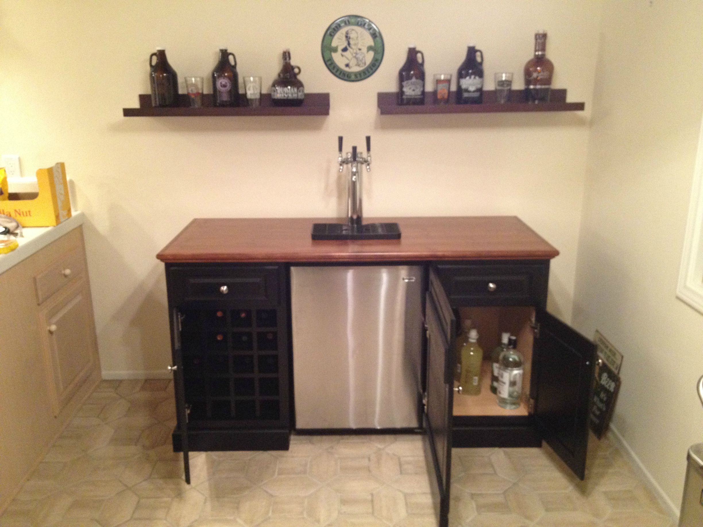 hidden kitchen bar cabinet