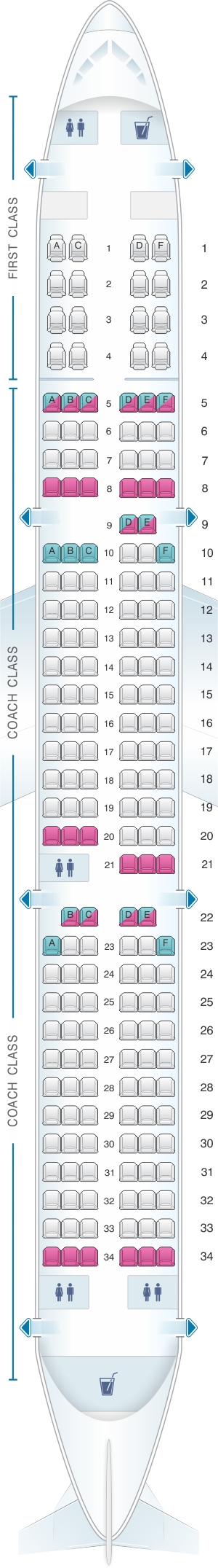 Airbus A321 Jet Seating Plan - Image to u
