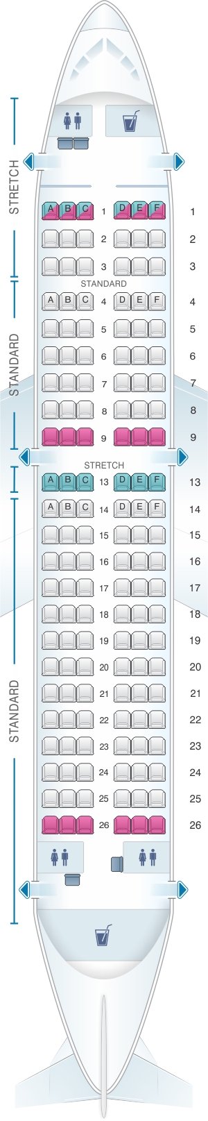 Frontier Airlines A321 Seat Map